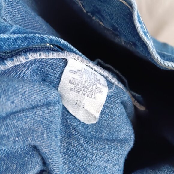 10 22x23 Vintage 1980's Girls Jeans GREEN APPLES Embroidered Disco Pocket DENIM - Picture 6 of 6